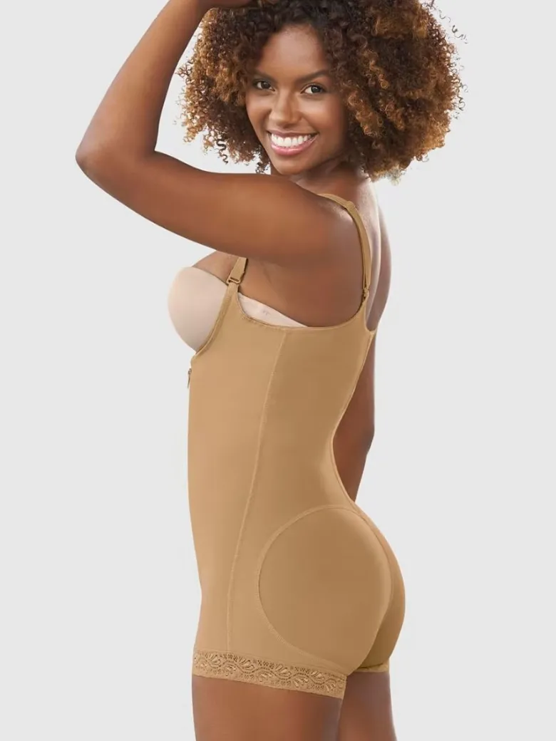 Body faja pantalón abierto compresión fuerte levanta glúteos Leonisa 018678N