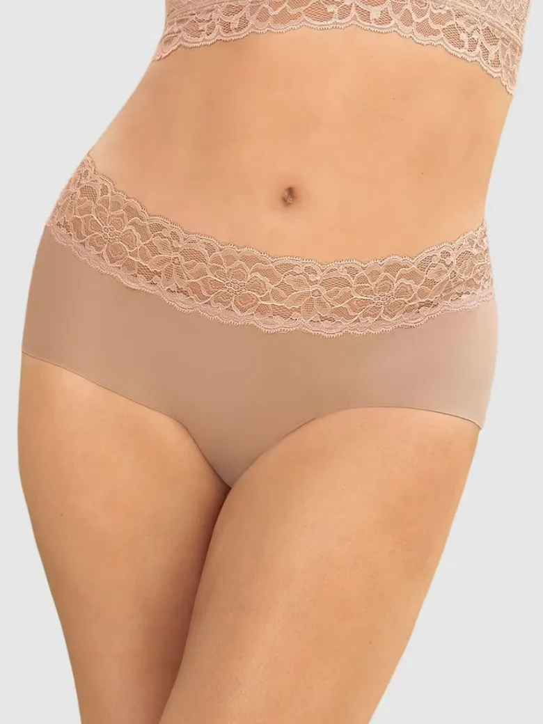 Braga culotte en tela ultraliviana con franja de encaje Leonisa 012960