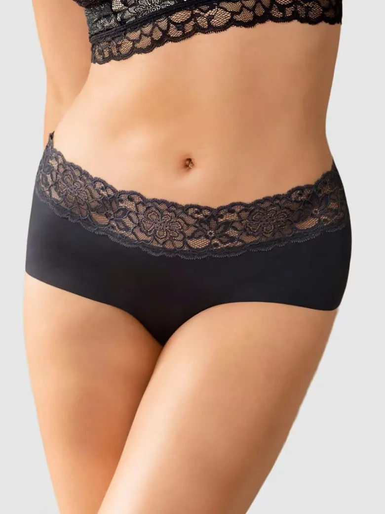 Braga culotte en tela ultraliviana con franja de encaje Leonisa 012960