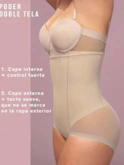Braga faja alta con control de abdomen invisible en glúteos Leonisa 012811