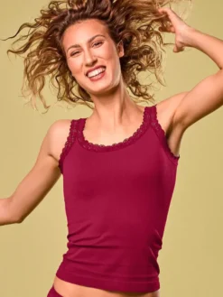 Camiseta mujer Focenza Caraco Pizzo 217 Burdeos