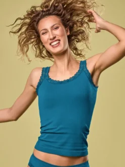 Camiseta mujer Focenza Caraco Pizzo 217 Petrolio