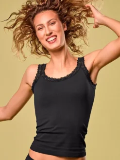 Camiseta mujer Focenza Caraco Pizzo 217 Negro