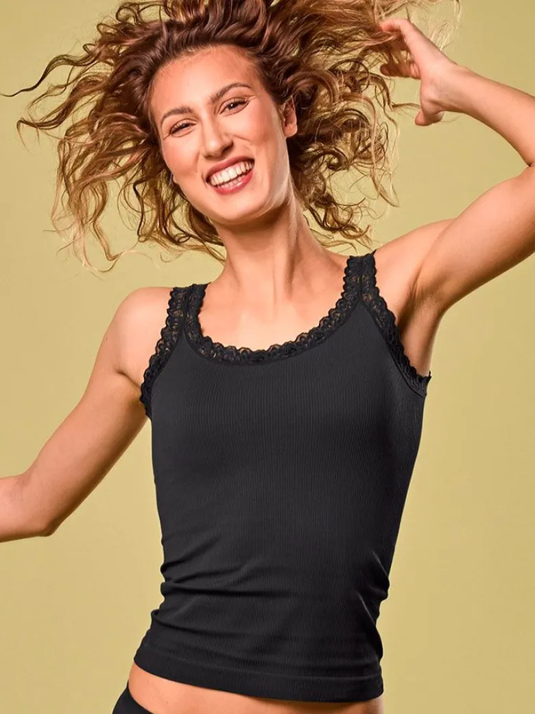 Camiseta mujer Focenza Caraco Pizzo 217 Negro