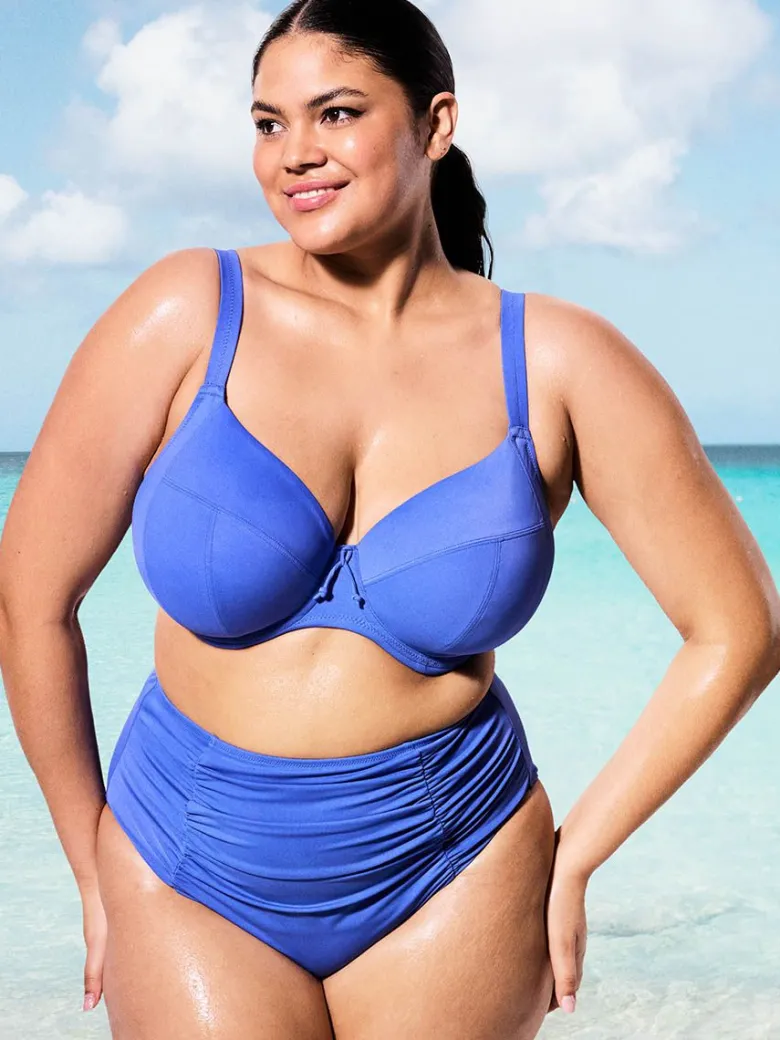 Parte de abajo bikini Braga alta Elomi Swim Plain Sailing Azure