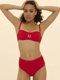 Parte de arriba Bikini Bandeau con aros Simone Perele Magnetic 1ELB31 Rojo