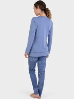Pijama mujer Massana azul patchwork P721253