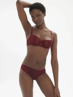 Sujetador balconet Simone Perele Scenario con aros 1E3330 Rojo Espinela