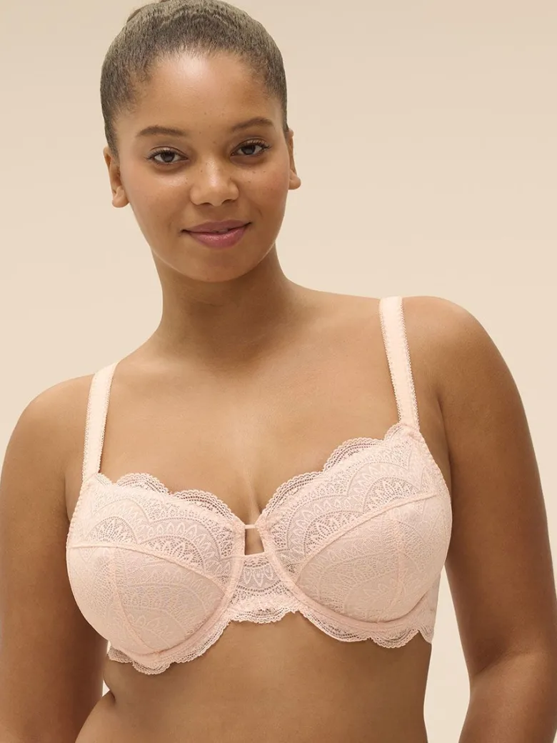 Sujetador copa entera con aros Simone Perele Karma 12V320 Rosa Petalo