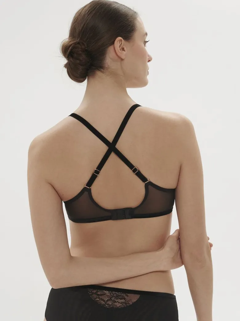 Sujetador Simone Perele Scenario escotado con aros 1E3319 Negro